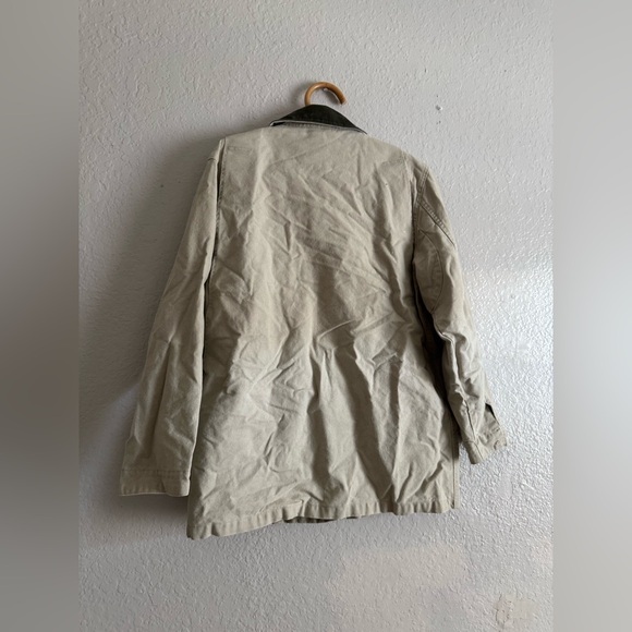 LL Bean Field Coat in Heavy Canvas with Animal Print Lining - Picture 6 of 6